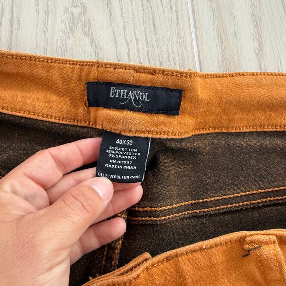 Ethanol Men’s 40x30 Rustic Orange Straight 5-Pocket Dress Pants - Picture 4 of 9